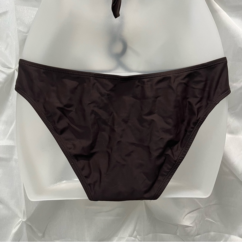 NWOT Brown swim suit with loop cut out tie up size medium - Picture 10 of 17